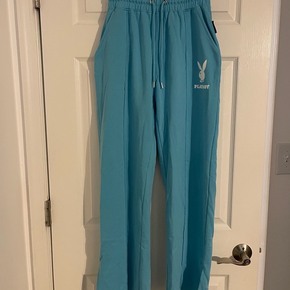 Playboy X Misguided logo seam straight leg sweatpants - Picture 1 of 4